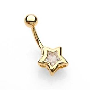 Šperky4U Pozlacený piercing do pupíku - hvězda - WP01068