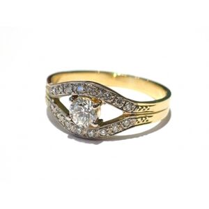 Zlatý prsten s diamanty 0011 + DÁREK ZDARMA