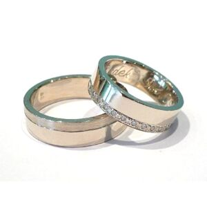 Zlaté snubní prsteny s zirkony/brilianty 0041 + DÁREK ZDARMA