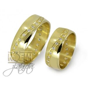 Zlaté snubní prsteny se zirkony/brilianty + DÁREK ZDARMA