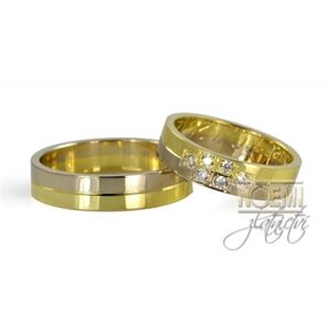 Snubní prsteny žlutobílé zlaté 1090 + DÁREK ZDARMA