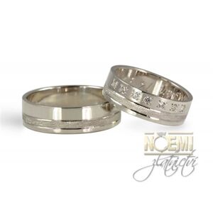Snubní prsteny z bílého zlata 0096 + DÁREK ZDARMA