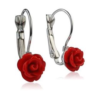 Šperky4U Náušnice - růže červené - BX1013