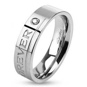 Šperky4U Ocelový prsten FOREVER - velikost 68 - OPR1051-67
