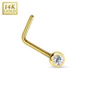 Šperky4U Zlatý piercing do nosu se zirkonem, Au 585/1000 - ZL01035-YG
