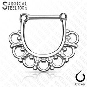 Šperky4U Ocelový piercing do nosu - septum - NS0005
