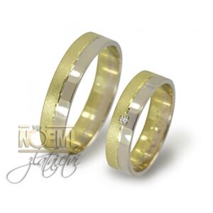Zlaté snubní prsteny žlutobílé 0110 + DÁREK ZDARMA