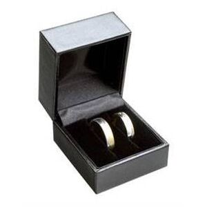 Šperky4U Černá koženková krabička na snubní prsteny - KR0034-K