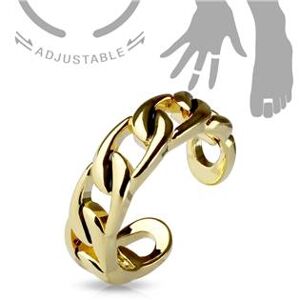 Šperky4U Zlacený prsten na nohu - řetěz - velikost universální - PNB1010