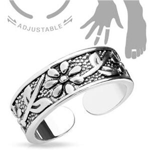Šperky4U Prsten na nohu s květinovým motivem - velikost universální - PNB1008