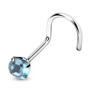 Šperky4U Zahnutý piercing do nosu - kamínek 3 mm - N01067-Q