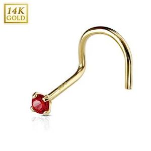 Šperky4U Zlatý piercing do nosu, Au 585/1000 - kamínek 2 mm - ZL01127R-YG
