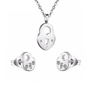 Šperky4U Set šperků z chirurgické oceli, zámečky - SET0012
