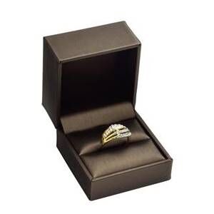 Šperky4U Dárková krabička na prsten, kovově hnědá - KR0169-BR