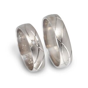 Snubní prsteny bílé zlato 0123 + DÁREK ZDARMA