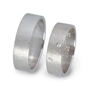 Snubní prsteny z bílého zlata 0126 + DÁREK ZDARMA