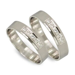 Snubní prsteny z bílého zlata 0131 + DÁREK ZDARMA