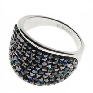 AKTUAL, s.r.o. Ocelový prsten s krystaly Crystals from Swarovski®, BERMUDA BLUE - velikost 59 - LV1001-BB-59