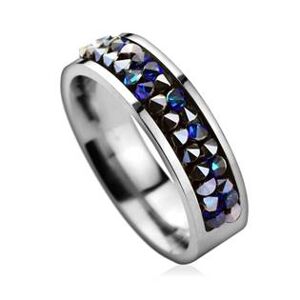 AKTUAL, s.r.o. Ocelový prsten s krystaly Crystals from Swarovski®, BERMUDA BLUE - velikost 54 - LV1004-BB-54