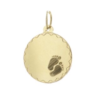Přívěšek ze žlutého zlata medailonek k narození dítěte ZZ0365F + Dárek zdarma
