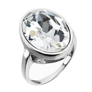 EVOLUTION GROUP CZ Stříbrný prsten ovál s kamenem Crystals from Swarovski®, Crystal - velikost 54 - 35036.1
