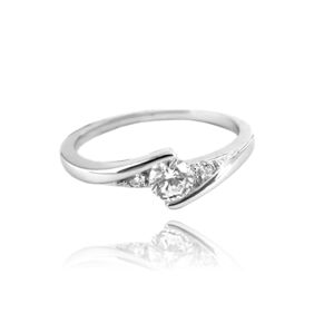 Dámský elegantní stříbrný prsten s čirými zirkony JMAN0046SR