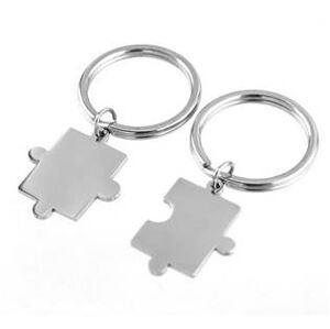 Šperky4U 2 ks ocelových přívěšků na klíče - puzzle - OPT1045