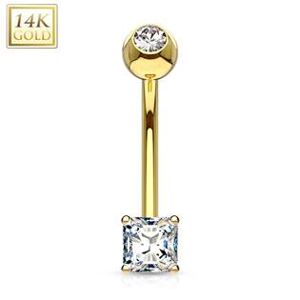 Šperky4U Zlatý piercing do pupíku, Au 585/1000 - ZL01098-YG