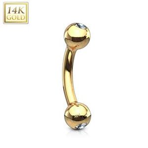 Šperky4U Zlatý piercing do obočí, Au 585/1000 - ZL01108-1208-YG