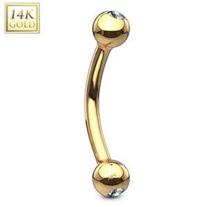 Šperky4U Zlatý piercing do obočí, Au 585/1000 - ZL01108-1210-YG