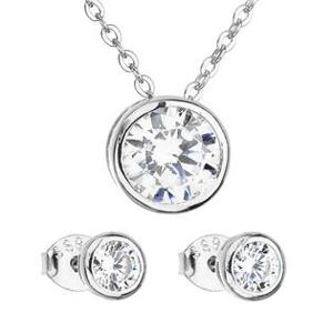 EVOLUTION GROUP CZ Sada šperků se zirkonem v bílé barvě náušnice a náhrdelník  - 19006.1