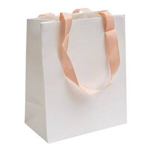 Šperky4U Bílá dárková taška s růžovými uchy - KR1023-PK