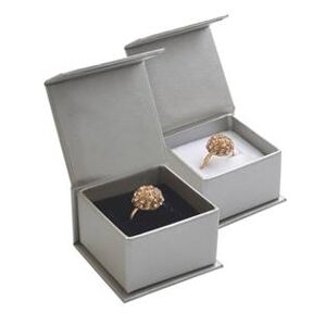 Šperky4U Dárková krabička na prsten stříbrná, magnetické zavírání - KR0318-AG