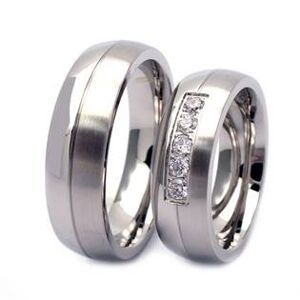 NUBIS® Dámský snubní prsten ocel, šíře 6 mm, vel. 52 - velikost 52 - NSS3014-ZR-52