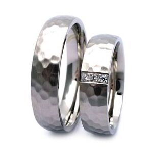 NUBIS® NSS3016 Tepaný dámský snubní prsten ocel - velikost 54 - NSS3016-ZR-54
