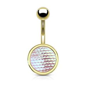 Šperky4U Zlacený piercing do pupíku, barva: růžová - WP01323-GDP