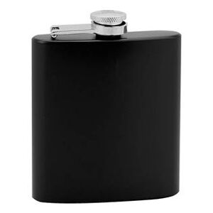 MEEX Černá ocelová kapesní lahev - placatka 175 ml - 97105