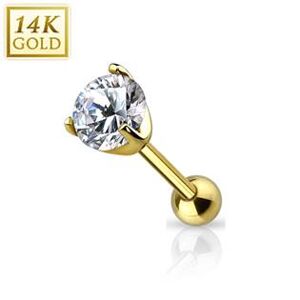 Šperky4U Zlatý cartilage piercing do ucha - ZL01213-04-YG
