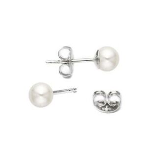 NUBIS® Stříbrné perlové náušnice - bílé perly 3 mm - NBP1007
