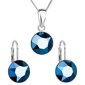 EVOLUTION GROUP CZ Sada stříbrných šperků s kameny Crystals from Swarovski® Metalic Blue - 39140.5