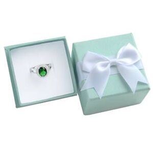 Šperky4U Dárková krabička na prsten/náušnice, modrá s bílou mašlí - KR0312-LB