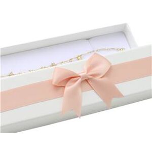 Šperky4U Dárková krabička na náramek, bílá s růžovou mašlí - KR0347-PK