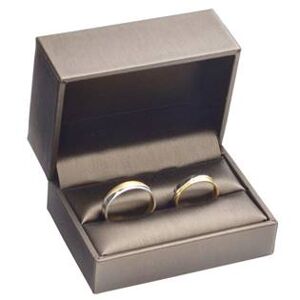 Šperky4U Dárková krabička na snubní prsteny, kovově hnědá - KR0170-BR