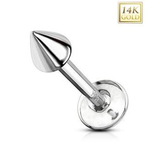Šperky4U Zlatý piercing do brady - labreta - ZL01103-1210-WG