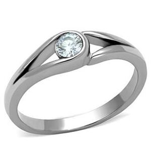 Šperky4U Ocelový prsten se zirkonem - velikost 57 - AL-0018-57