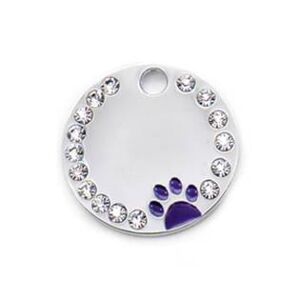 Šperky4U Kulatá kočičí známka s tlapičkou - PZ020-A