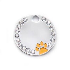 Šperky4U Kulatá kočičí známka s tlapičkou - PZ020-Y