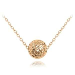 Stříbrný pozlacený náhrdelník s kuličkou rose gold JMAS0117RN45