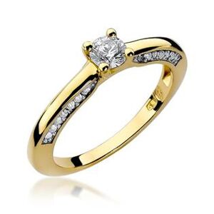 NUBIS® Zlatý zásnubní prsten s diamanty - W-009G