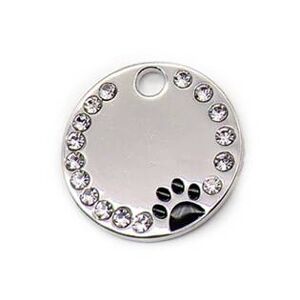 Šperky4U Kulatá kočičí známka s tlapičkou - PZ020-K